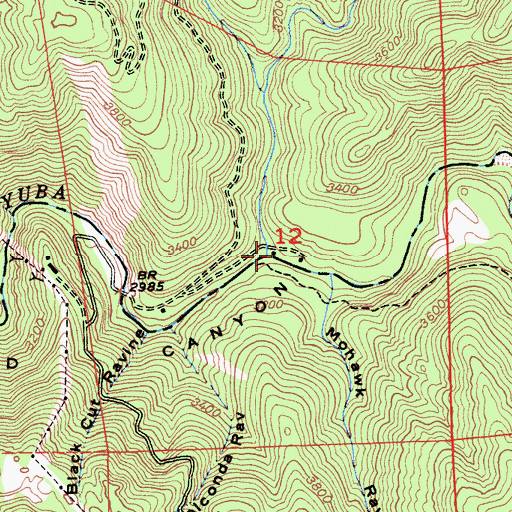 Topographic Map of Wolf Creek, CA