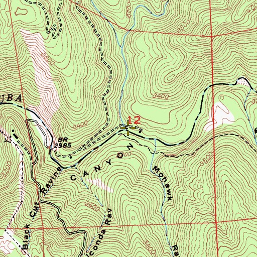 Topographic Map of Wolf Creek, CA