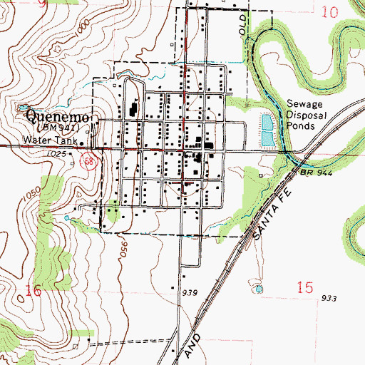 Topographic Map of Quenemo Baptist Church, KS