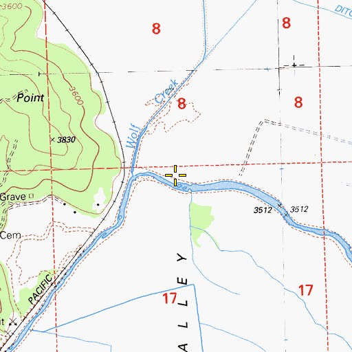 Topographic Map of Wolf Creek, CA