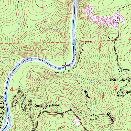 Topographic Map of Wolf Gulch, CA