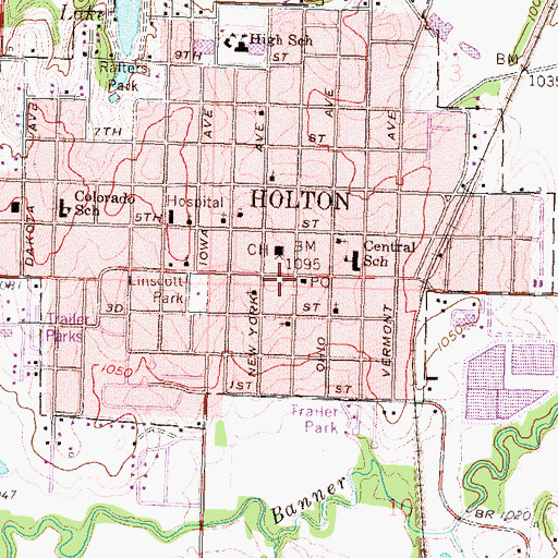 Topographic Map of Holton - Jackson County Chamber of Commerce, KS