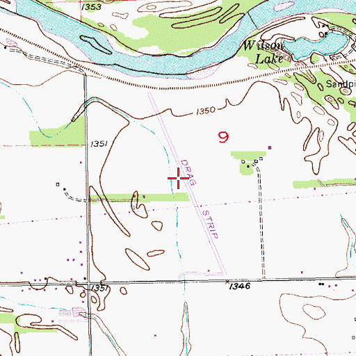 Topographic Map of Kansas International Dragway, KS