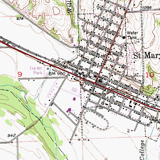 Topographic Map of Saint Marys Chamber of Commerce, KS