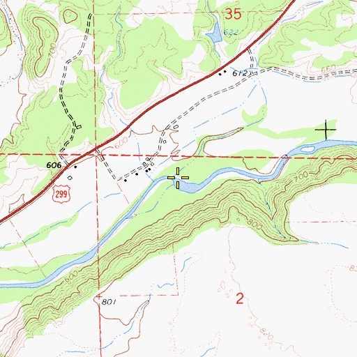 Topographic Map of Woodman Creek, CA