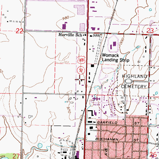 Topographic Map of Kansas Department of Transportation Area 41 Shop, KS