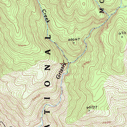 Topographic Map of Wren Creek, CA