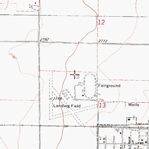 Topographic Map of Lane County Public Works, KS