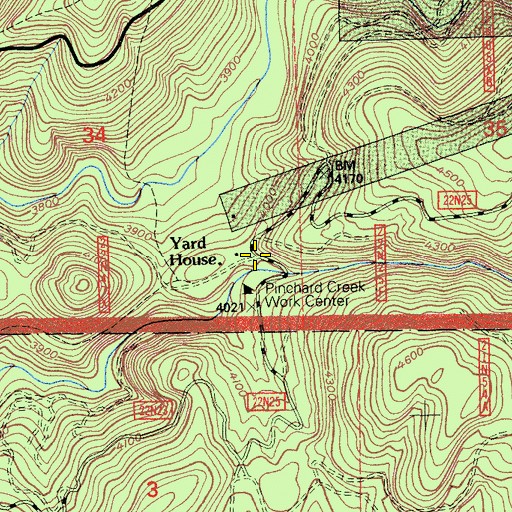 Topographic Map of Yard House, CA