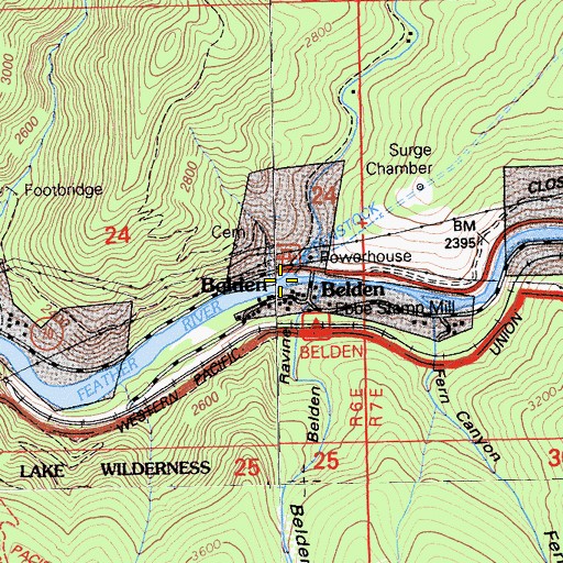 Topographic Map of Yellow Creek, CA