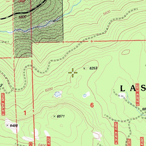 Topographic Map of Yellow Creek Trail (historical), CA