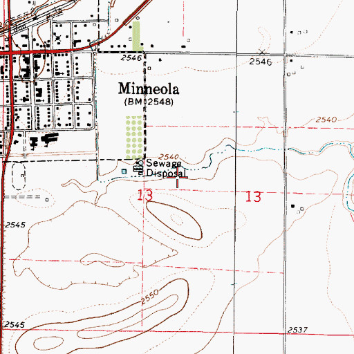 Topographic Map of Minneola Wastewater Plant, KS