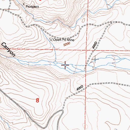 Topographic Map of Yellowjacket Canyon, CA