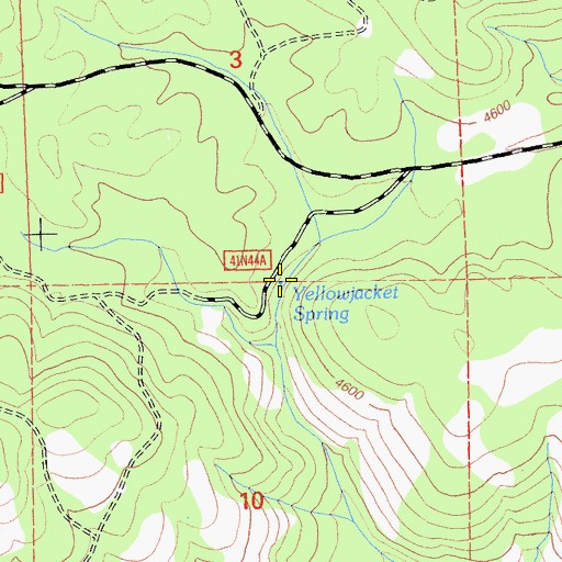 Topographic Map of Yellowjacket Spring, CA
