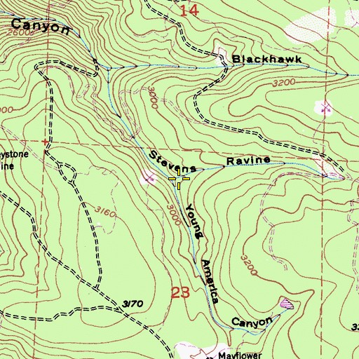 Topographic Map of Young America Canyon, CA