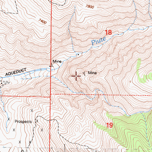 Topographic Map of Z and S Mine, CA