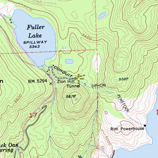 Topographic Map of Zion Hill Tunnel, CA