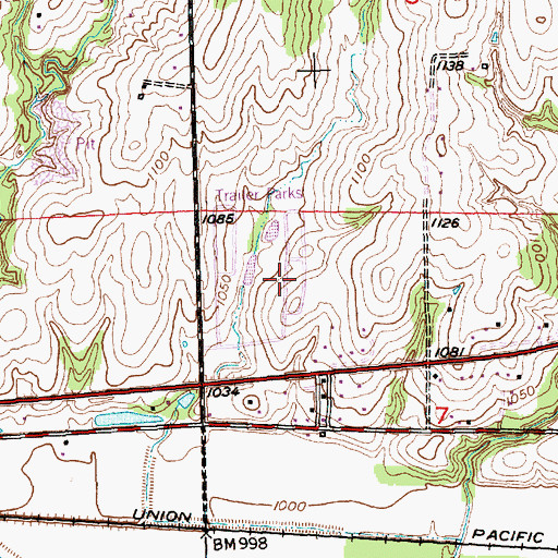 Topographic Map of Walnut Grove Mobile Home Park, KS