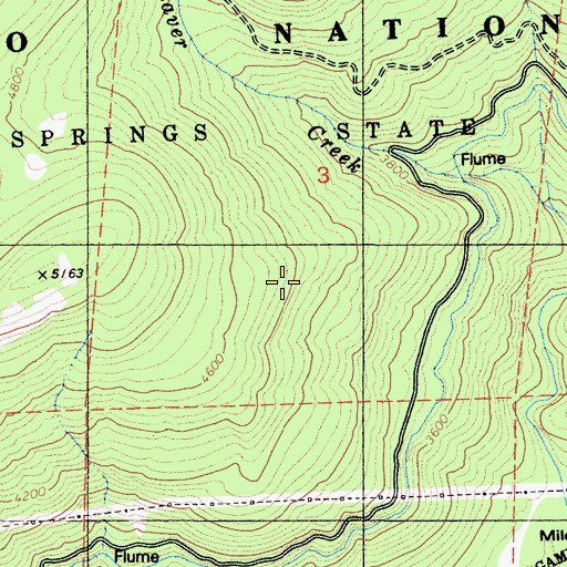 Topographic Map of Salt Springs State Game Refuge, CA