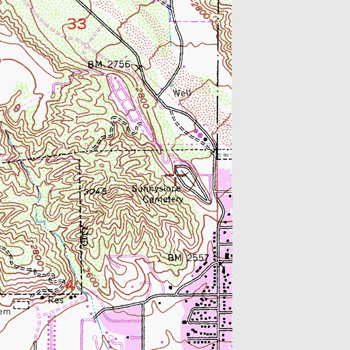 Topographic Map of San Gorgonio Memorial Park, CA