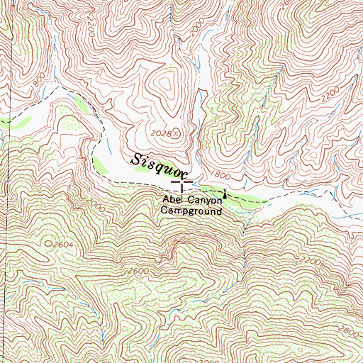 Topographic Map of Abel Canyon, CA