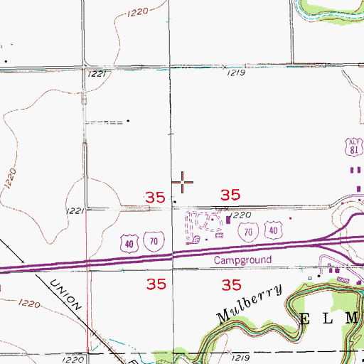 Topographic Map of Central Kansas Flywheels Yesteryear Museum, KS