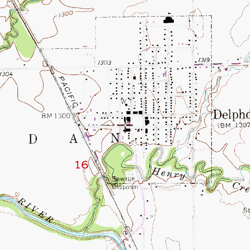 Topographic Map of Delphos Museum, KS