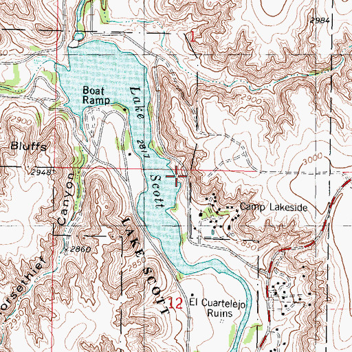 Topographic Map of Scott State Park Lakebank Drive Campground, KS