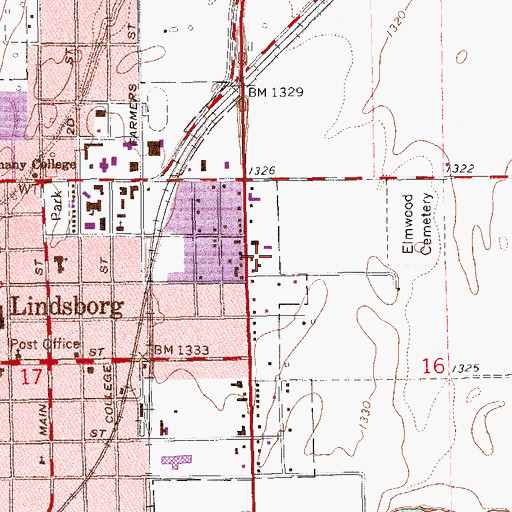 Topographic Map of Coronado Motel and Recreational Vehicle Park, KS