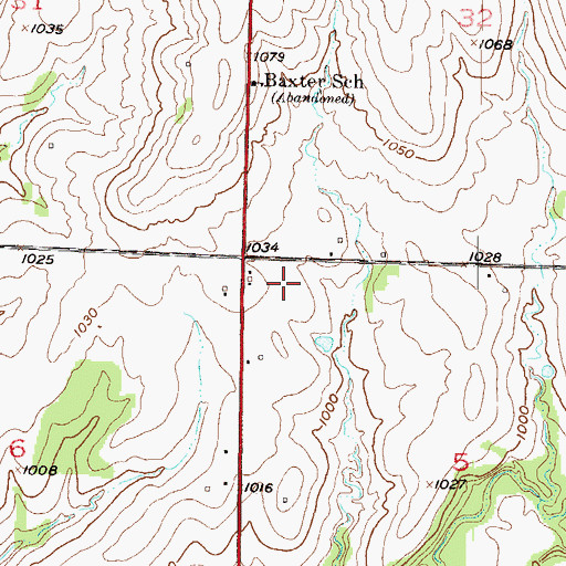 Topographic Map of Rutlader Outpost Camping Facility, KS