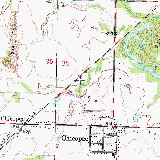 Topographic Map of Crestwood Country Club, KS