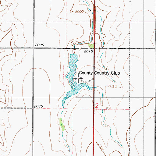 Topographic Map of Cedar Link Golf and Country Club, KS