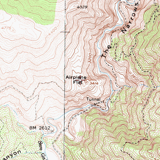 Topographic Map of Airplane Flat, CA