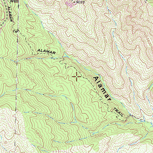 Topographic Map of Alamar Trail, CA