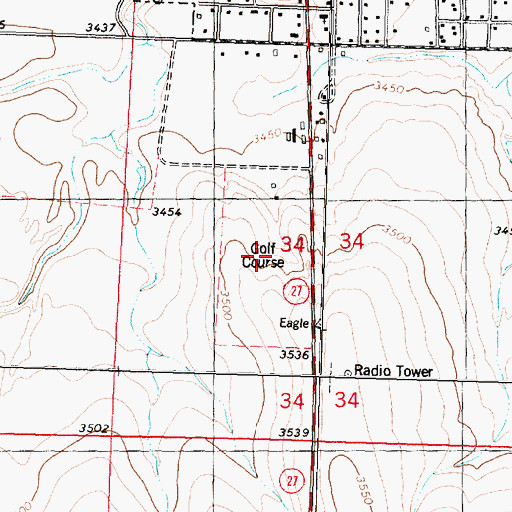 Topographic Map of Sharon Springs Golf Course, KS