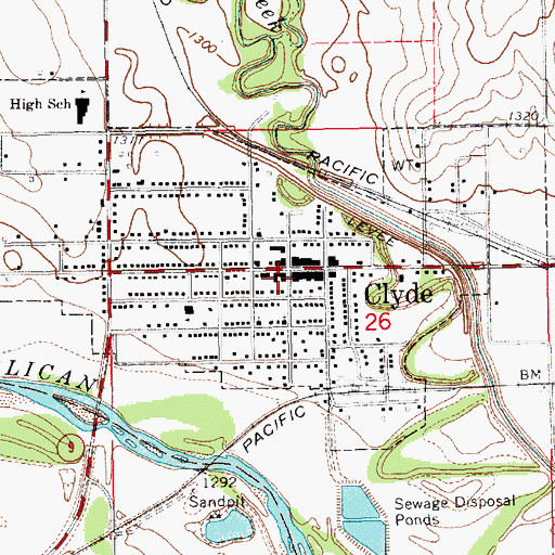 Topographic Map of Randolph - Decker Public Library, KS