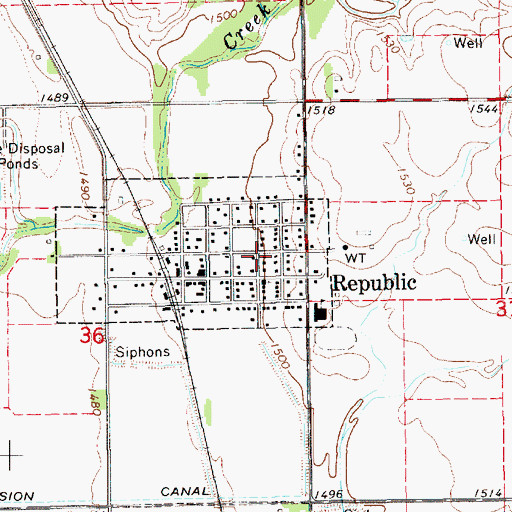 Topographic Map of Rae Hobson Memorial Library, KS