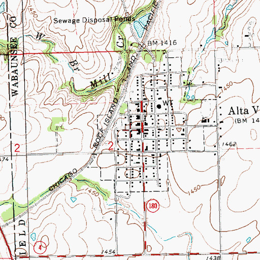Topographic Map of Pottawatomie Wabaunsee Regional Library Alta Vista Mini Branch, KS