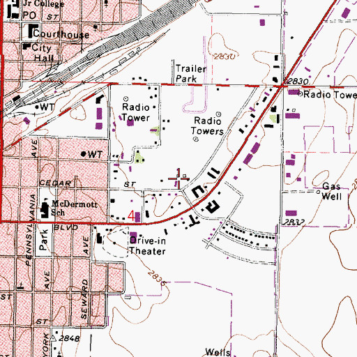Topographic Map of Dorothy's House and Coronado Museum, KS