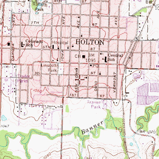 Topographic Map of Roebke Memorial Museum, KS