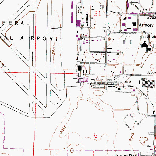Topographic Map of Mid - America Air Museum, KS