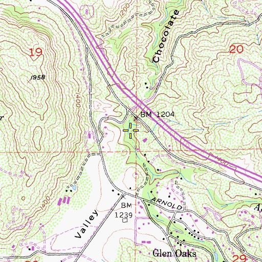 Topographic Map of Alpine Creek, CA
