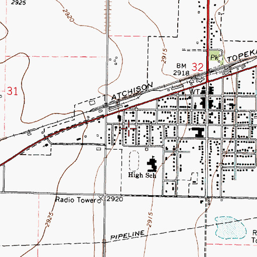 Topographic Map of Haskell County Health Department, KS