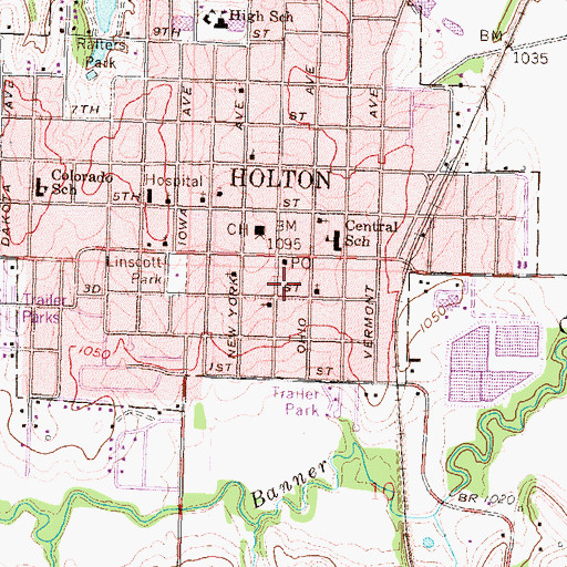 Topographic Map of Northeast Kansas Multi - County Health Department Jackson County, KS