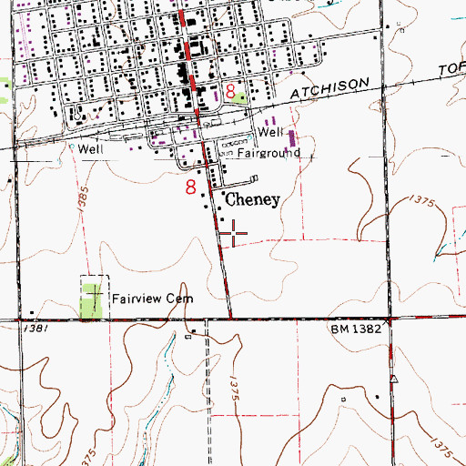 Topographic Map of Sedgwick County Fairgrounds, KS