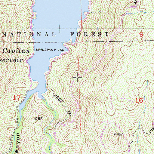 Topographic Map of Anderson Truck Trail, CA