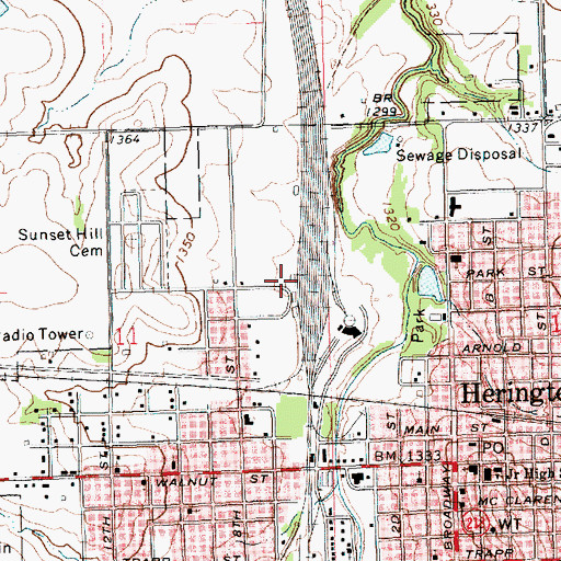 Topographic Map of Agricultural Producers Grain Elevator Number 5, KS