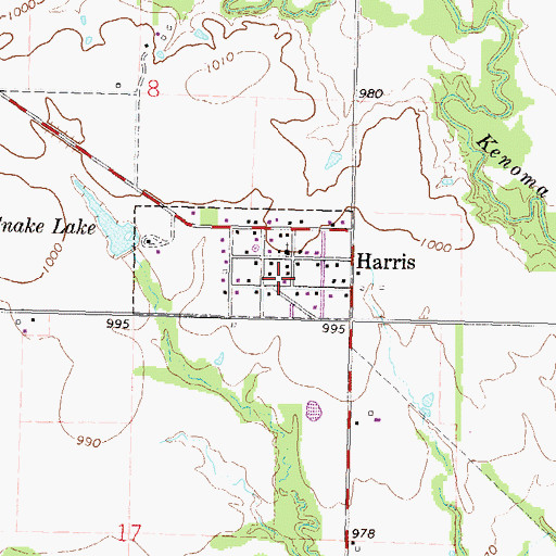 Topographic Map of Beachner Grain Elevator Number 22, KS
