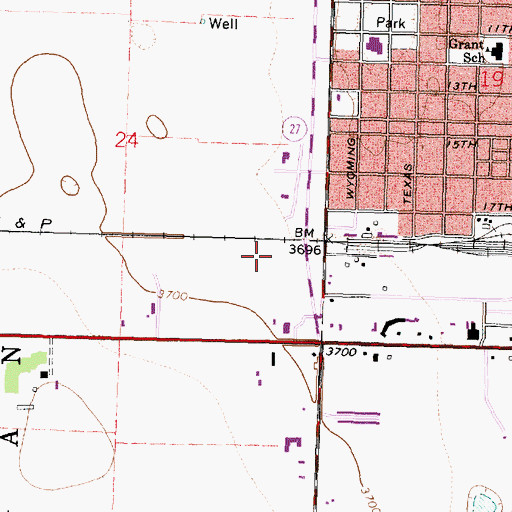 Topographic Map of Frontier Agricultural Grain Elevator Number 5, KS