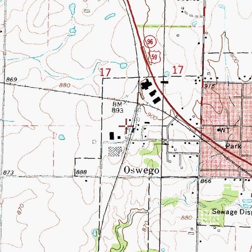 Topographic Map of Bartlett Co - Operative Association Grain Elevator Number 5, KS